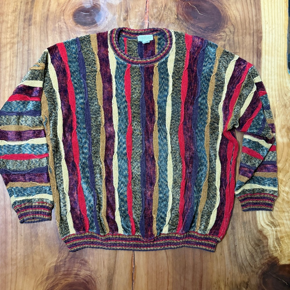 Vintage Norm Thompson Tundra Coogi Style Men's Grandpa Sweater XL Knit RR22